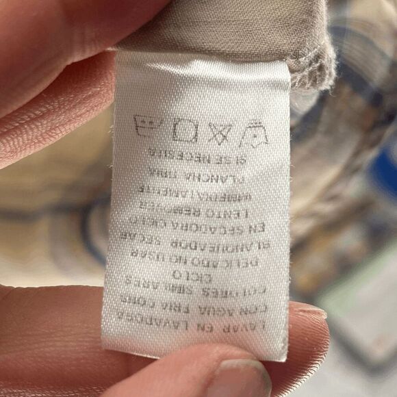 Vintage 90s Y2K Roper Pearl Snap Taupe Blue Striped Long Sleeve 2XL Shirt City - Picture 6 of 7